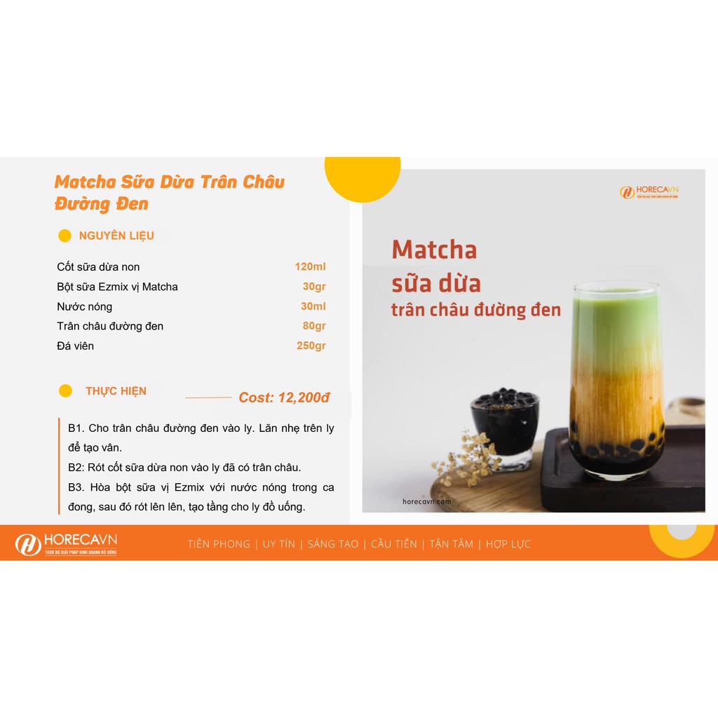 Bột sữa EZMIX - Pha Chế Siêu NHANH - GỌN - DỄ DÀNG Chỉ Với 1 Bước