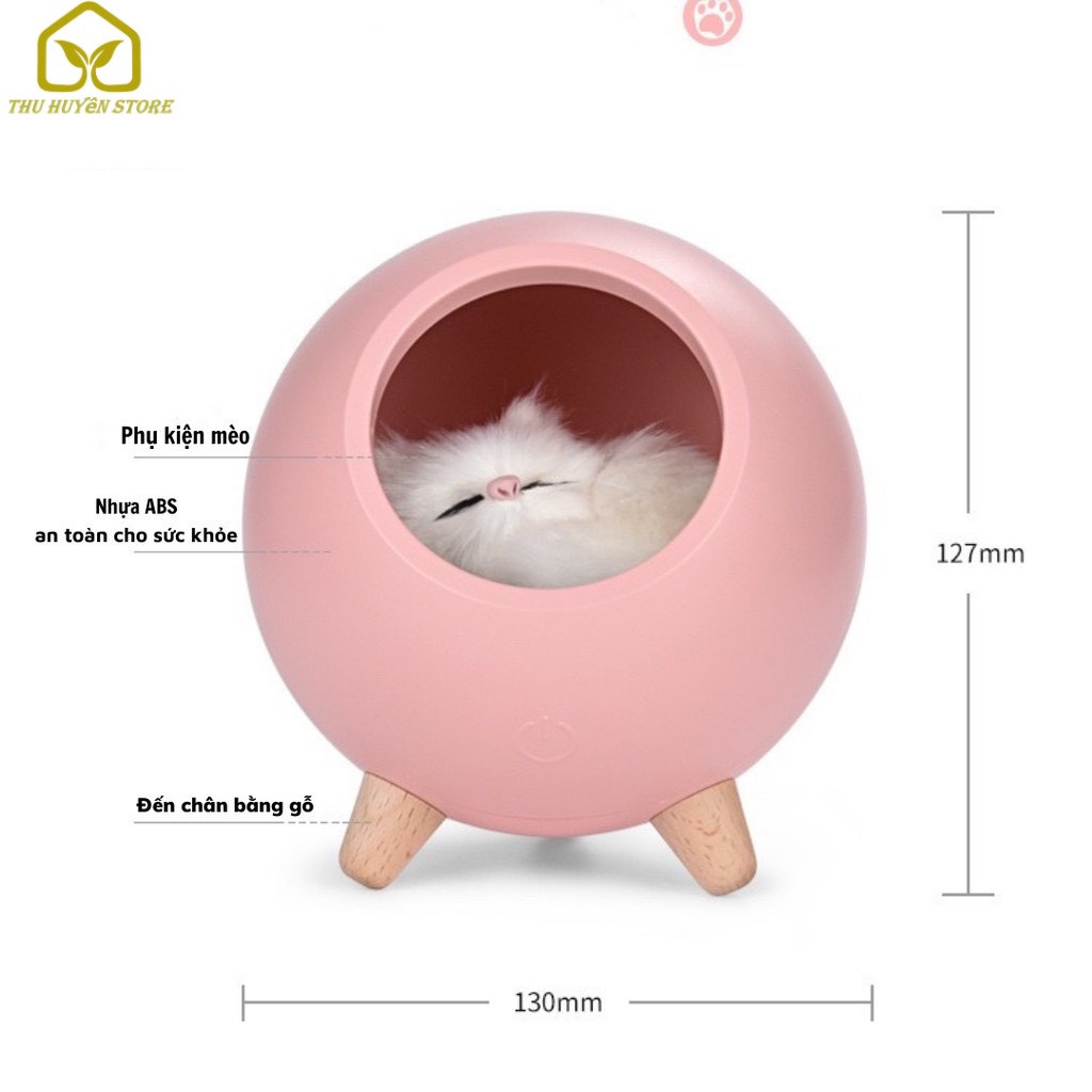 💖𝑺𝑰𝑬̂𝑼 𝑺𝑨𝑳𝑬💖 Đèn Bàn Trang Trí Tích Hợp Loa Bluetooth Không Dây Kiêm Đèn Ngủ Mèo Con Chỉnh Được Độ Sáng Có Sạc Tích Điện