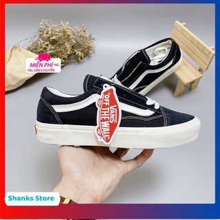 Giày Van vault , Old Skool low đen mũi nỉ cao cấp Van cao cấp Đủ size Nam nữ - Shanks Store