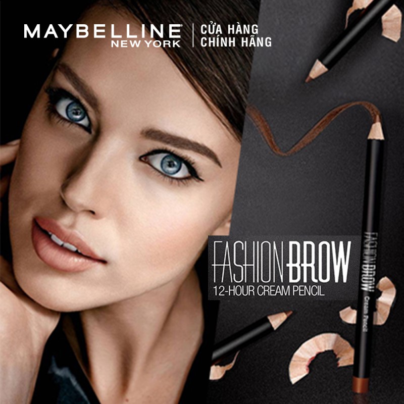 [G02] Chì Kẻ Mày 2 Đầu Với Đầu Chì Xéo Mềm Mịn 12H Maybelline New York Fashion Brow Cream Pencil 1.5g S004