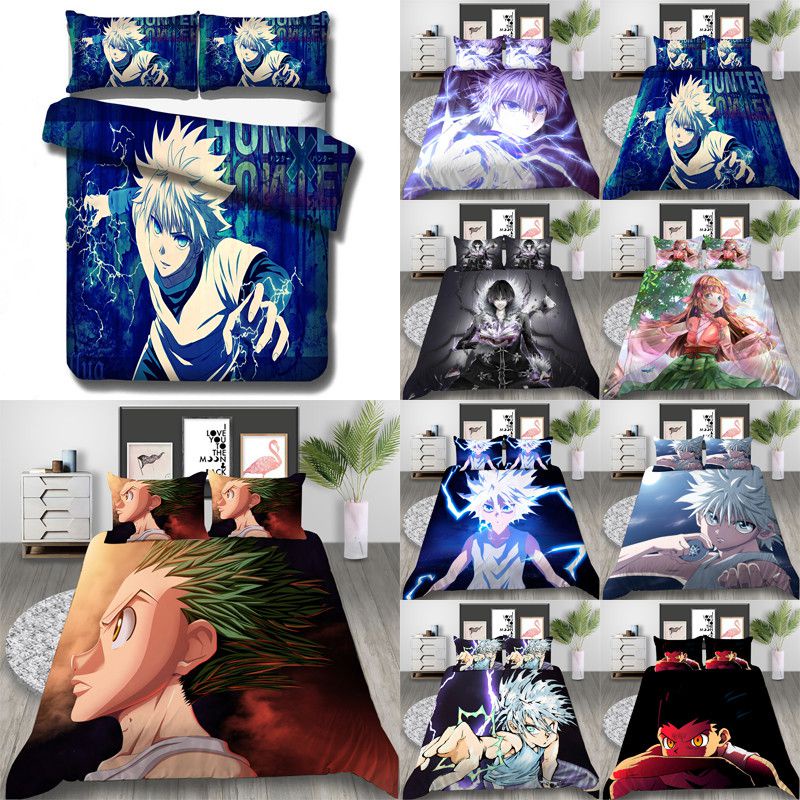 Bộ Chăn Ga Và Vỏ Gối In Hình 3D Phong Cách Anime Hunter Nhật Bản