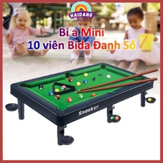Bàn Bi A Mini, Bàn Bida Mini 10 Viên Đánh Số Mặt Bàn Bọc Nỉ Chuyên Dụng SNOOKER GAME