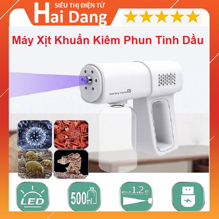 Máy Phun Sương Khử Khuẩn, Tích Hợp Đèn UV Diệt Khuẩn 99% - Model K5 Cao Cấp - Bảo Hành 12 Tháng