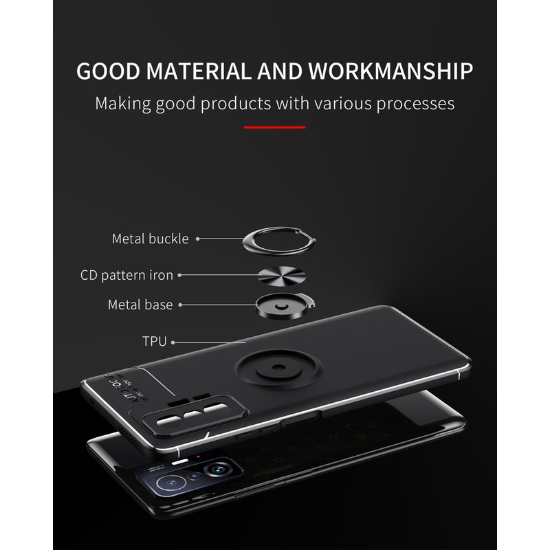 Ốp Điện Thoại Silicone Mềm Có Vòng Nhẫn Từ Tính Cho Xiaomi Mi 12 12X 11 11X 11T 11i Pro Ultra Lite