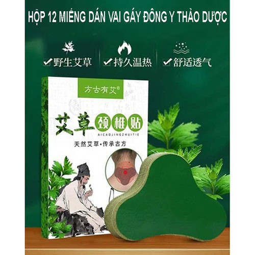 HỘP 12 MIẾNG DÁN VAI GÁY ĐÔNG Y THẢO DƯỢC