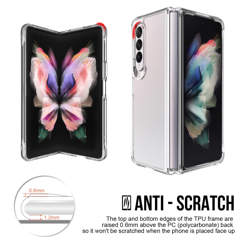 Ốp Điện Thoại Cứng Trong Suốt Chống Rơi Có Thể Gấp Gọn Cho Samsung Galaxy Z Fold 3 5G