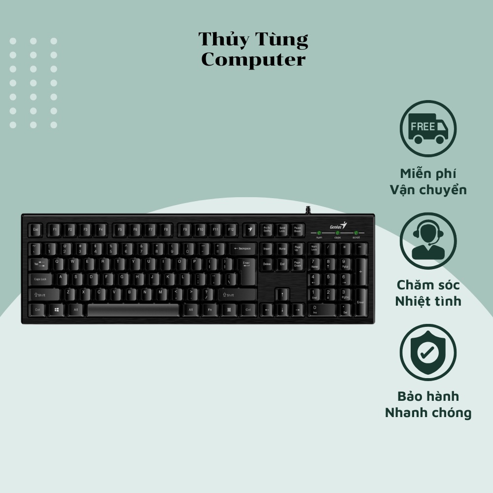 Bàn Phím Có Dây Genius Smart KB117 Kết Nối Bằng USB 2.0 Chất Liệu Nhựa Nhám Giảm Tiếng Ồn Khi Gõ