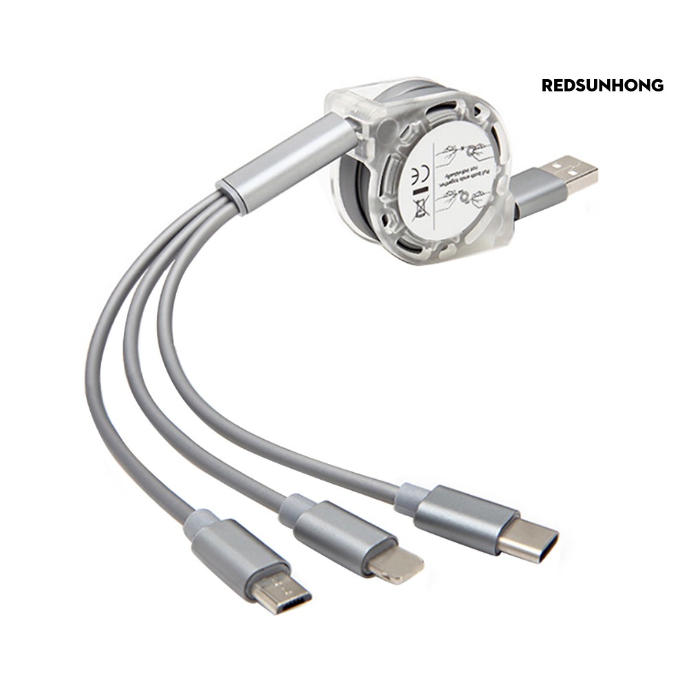 Dây cáp sạc nhanh 3 trong 1 2A Micro Usb Type C thích hợp cho Android Iphone