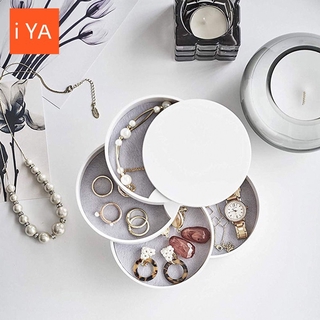 (Hàng Mới Về) Hộp Đựng Mỹ Phẩm Bằng Acrylic 4 Tầng Có Nắp Xoay Tiện Dụng