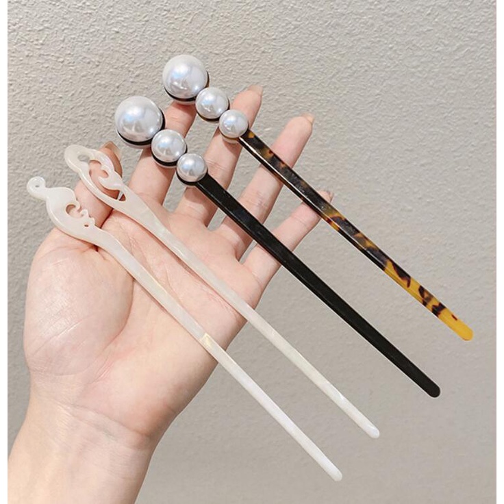 Trâm cài tóc chữ U đính lông vũ duyên dáng hợp thời trang