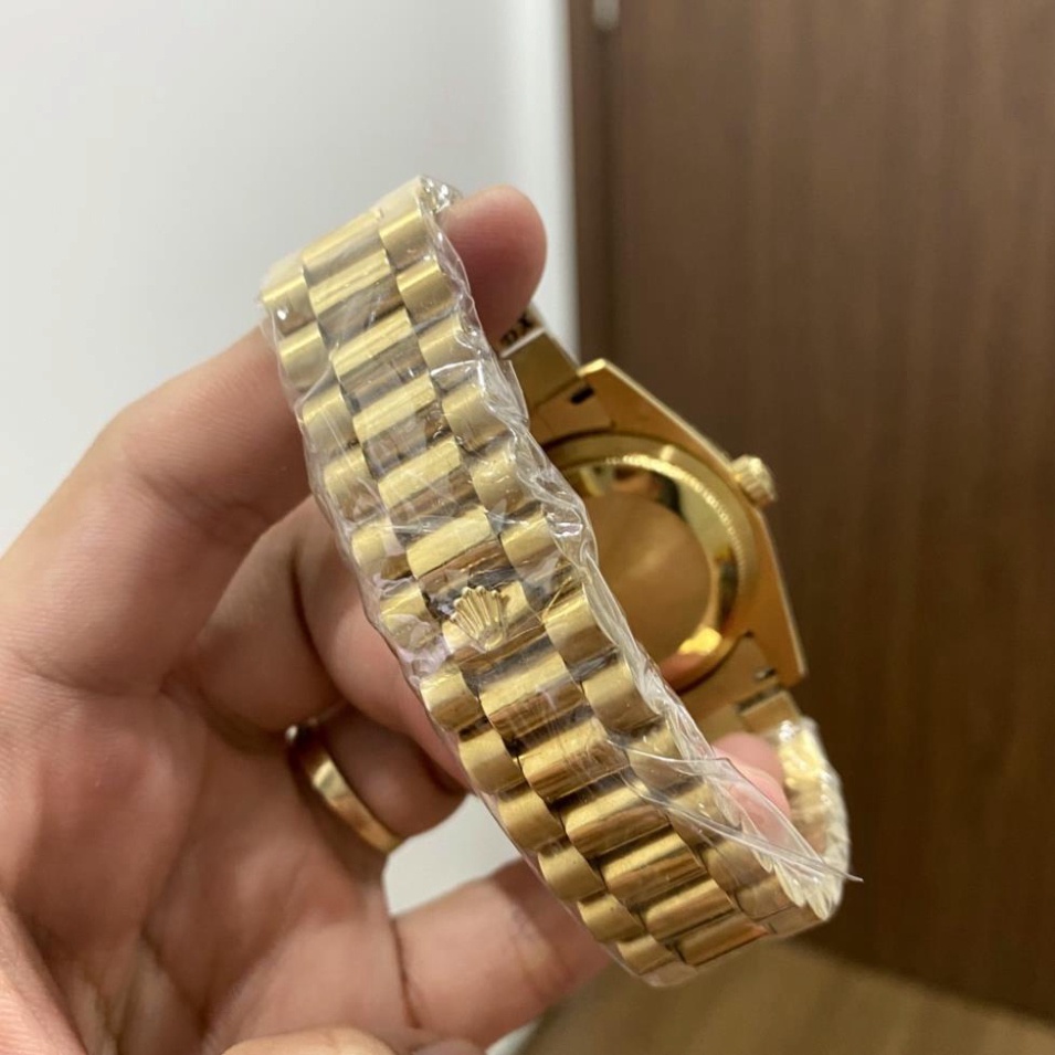 Đồng Hồ Nam RoLex Sapphire RA22 Mặt VÀNG Day Date  Máy cơ Automatic Nhật Chống xước Tuyệt Đối