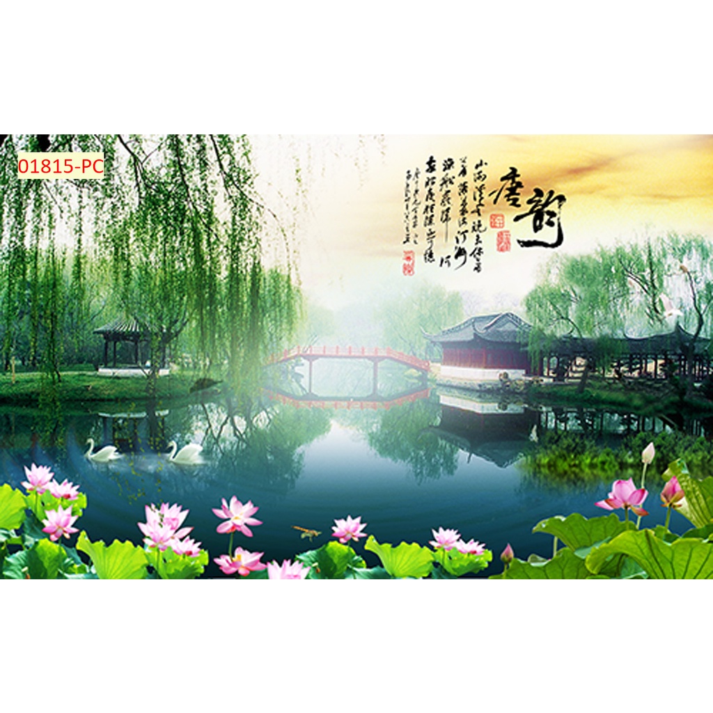 Tranh dán tường thiên nhiêu trong lành, hình ảnh sắc nét, không lo phai màu