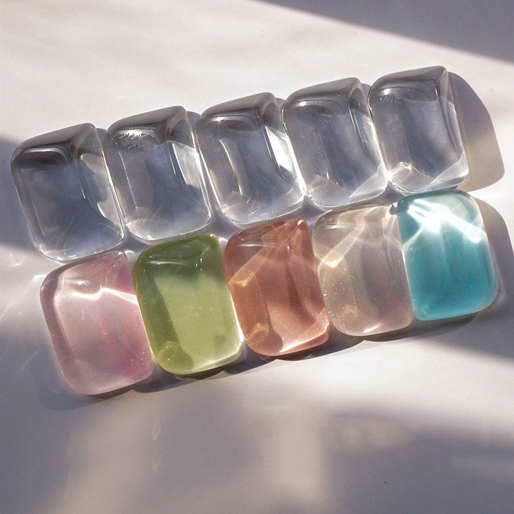 [Hàng mới về] Bộ phụ kiện trang trí móng nghệ thuật bằng thủy tinh trong suốt hình mèo