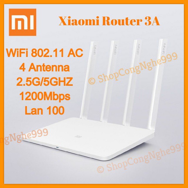 Bộ phát wifi router wifi Xiaomi Gen 3 3A Mini Tiếng Việt  chuẩn AC1200 gigabit 4 chịu tải cao cực kỳ ổn định