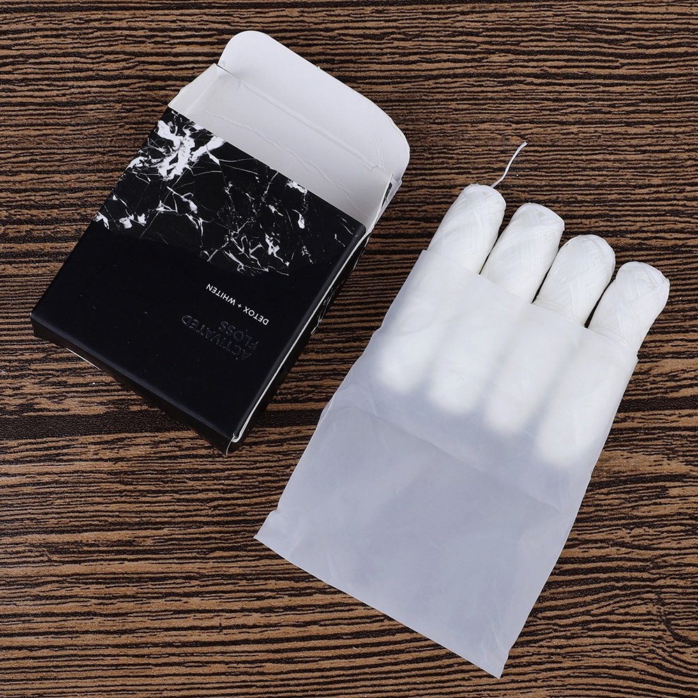 [Hàng mới về] Bộ 4 cuộn chỉ nha khoa tổng chiều dài 120m sợi lụa than tre tự nhiên thân thiện với môi trường