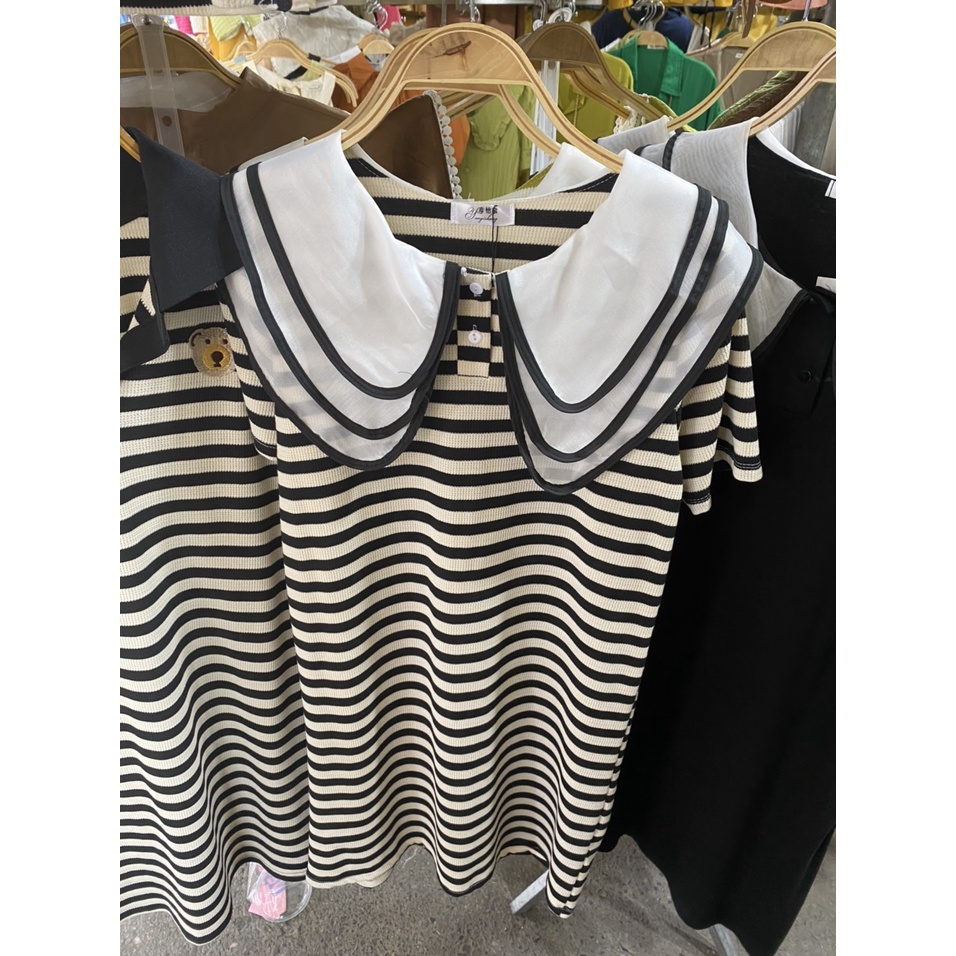 Đầm len suông cổ phối siêu xinh dưới 57kg vừa