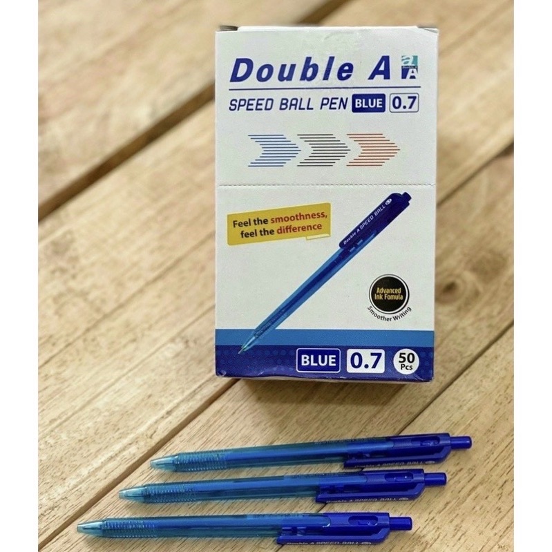 Bút bi Double A 0.7mm ⚡ HÀNG CHUẨN ⚡ Bút bi viết siêu êm, đầu bi lăn mượt mà, mực đều không đứt nét