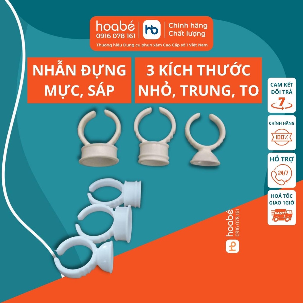 Nhẫn đựng mực, sáp, bột tán, keo nối mi 100 chiếc - DCPX HOA BÉ