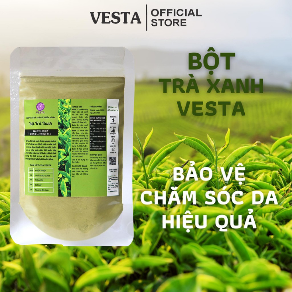 Bột Trà Xanh - 𝑭𝒓𝒆𝒆𝒔𝒉𝒊𝒑 - Bột Matcha Trà Xanh Nguyên Chất Vesta 100gr | BigBuy360 - bigbuy360.vn