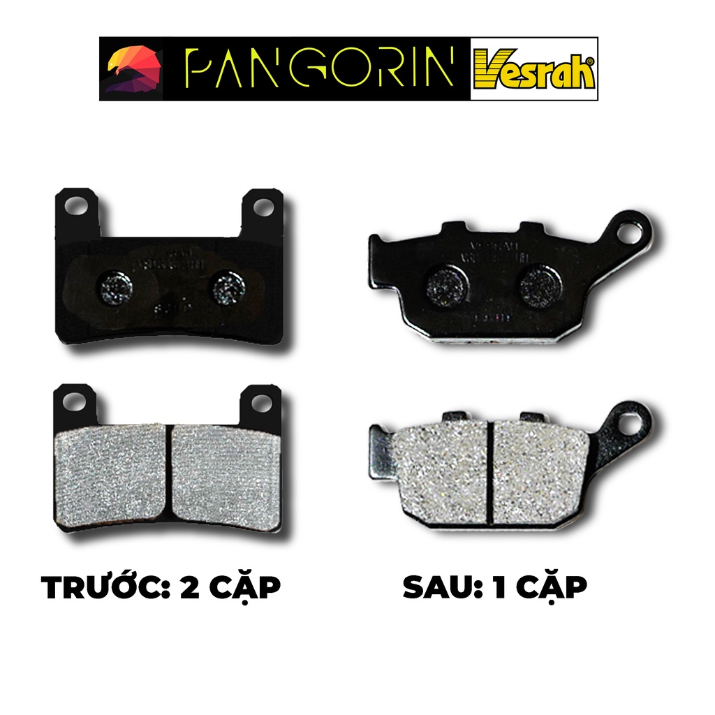 Vesrah - Bố thắng Má Phanh cho xe phân khối lớn mô tô Kawasaki: Z900 RS bán kim loại Resin