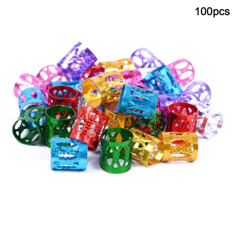 Set 100 Kẹp Tóc Giả Thắt Bím Nhiều Màu Sắc Phong Cách Hiphop