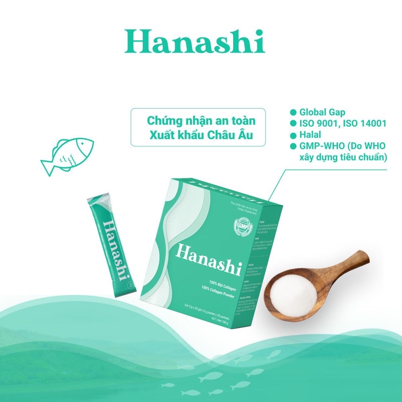 HANASHI Collagen Vĩnh Hoàn Collagen thuỷ phân thế hệ mới hộp 100g