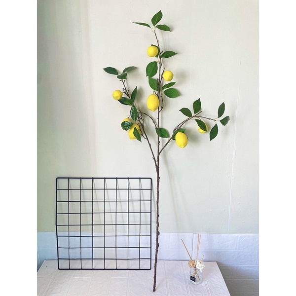 Cành Quả Chanh - Cây Cảnh Giả - Cành Gồm 7 Quả -Thân Mốc . Cành Cao 70cm