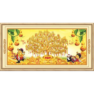 Tranh thêu chữ thập THẦN TÀI 92x47cm chưa thêu 3d 53586