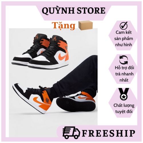 (FREESHIP+ẢNH THẬT1.1) Giày Jordan cam cao cổ chuẩn 1,1 trung, giày thể thao