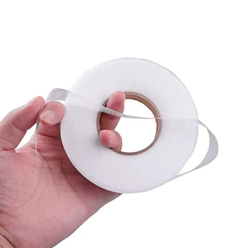 Cuộn Băng Keo Vải Không Dệt Hai Mặt Màu Trắng Dài 60M Dùng Để May Vá DIY