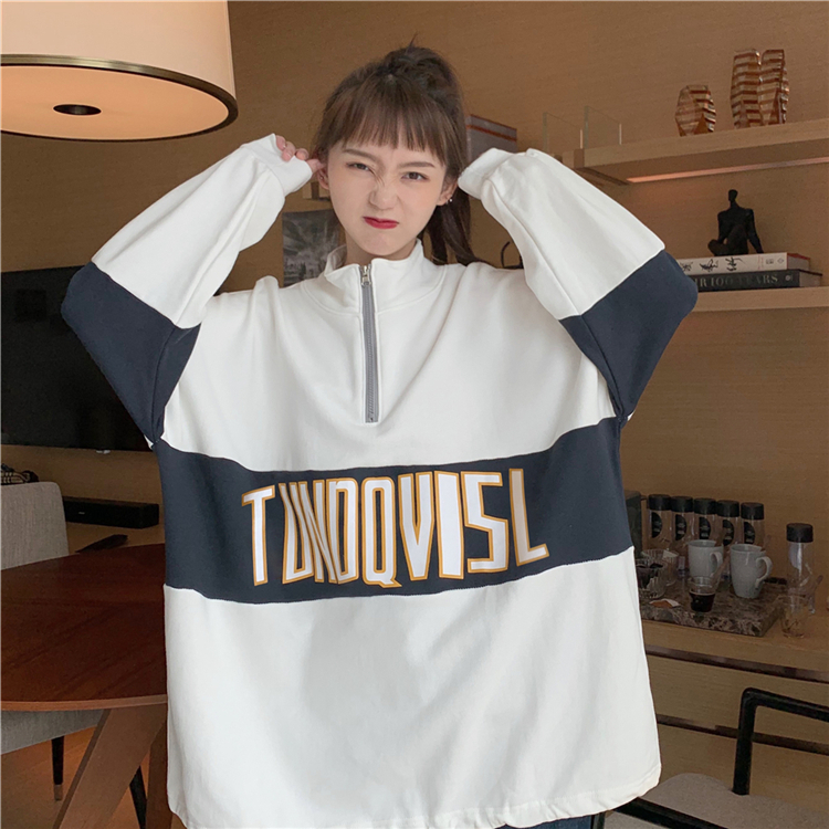 Áo Hoodie Dáng Rộng Phối Khóa Kéo Phong Cách Hàn Quốc Thời Trang Cá Tính | BigBuy360 - bigbuy360.vn