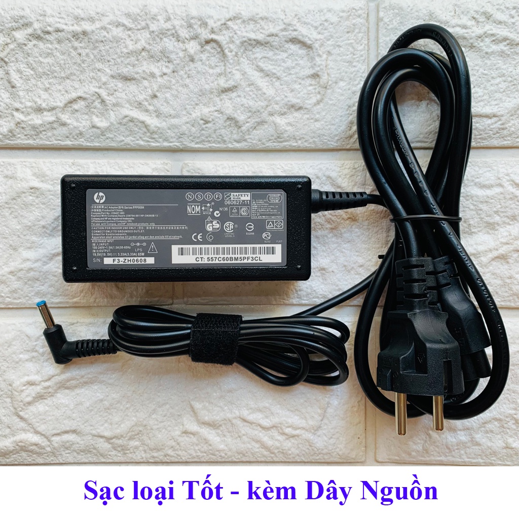 Sạc laptop Hp 19v - 2.31a / 3.33a chân kim xanh Hàng zin - chất lượng cao