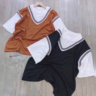 Áo phối viền gi-lê cổ tim