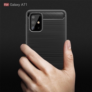 Ốp lưng Samsung Galaxy A72 A71 A01 M20 A20S A40 A70 A70S Vỏ bảo vệ bằng sợi Carbon