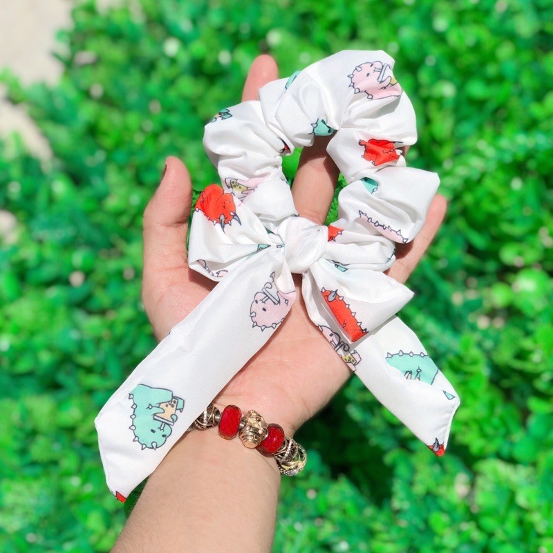 Cột tóc SCRUNCHIES nơ hoạ tiết hoạt hình trái cây