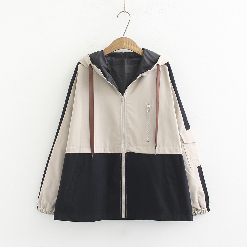Áo khoác dù C032 phong cách Nhật phối 2 màu thanh lịch CNV146 | BigBuy360 - bigbuy360.vn