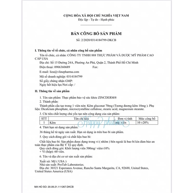 ZinCderm - Hỗ trợ làm đẹp da, tóc, móng