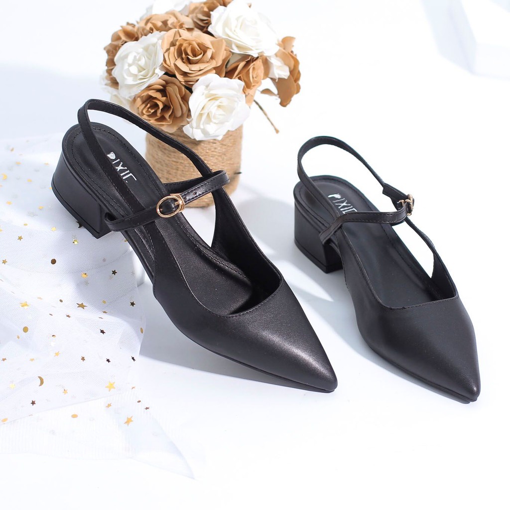 Giày Sandal Bít Mũi 3cm P244 Màu Đen