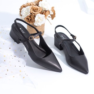 Giày sandal bít mũi 3cm p244 màu đen