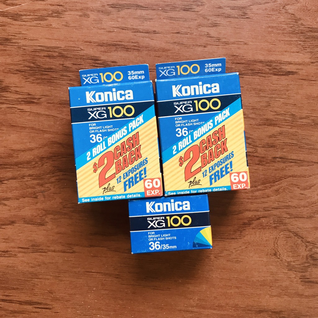[Konica Super XG 100] - Film 135 (35mm) giá rẻ, hàng US (box giấy lẻ & mới), Có ảnh test