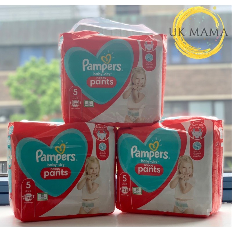 Bỉm quần Pampers UK Baby Dry size 3 (44 miếng) - size 4 (38miếng) - size 5 (33 miếng) - size 6 (28 miếng)