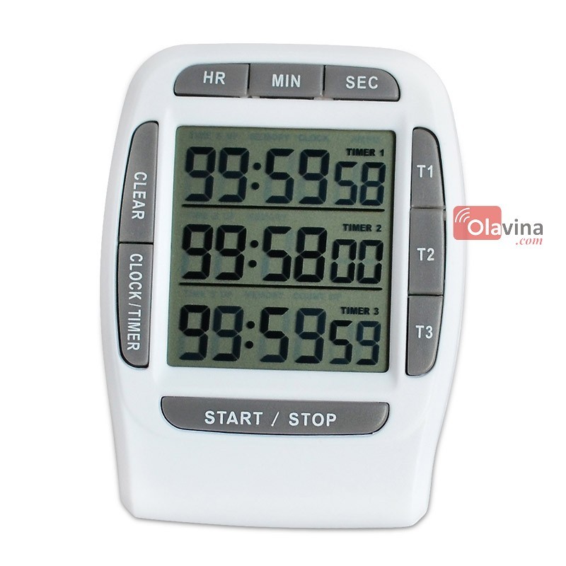 Đồng hồ bấm giờ hẹn giờ đếm ngược 3 kênh
