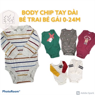 Body chip tay dài bé trai 0-24M