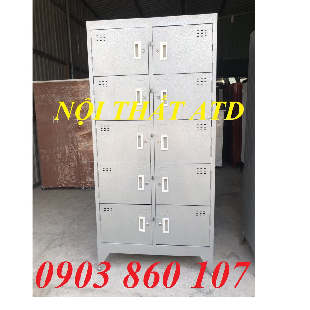 Tủ hồ sơ sắt văn phòng - tủ locker sắt đựng đồ cá nhân cho nhân viên 8,10 cửa y hình