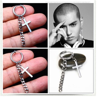 Khuyên Tai Titan  Chữ Thập Dây Xích  Phong Cách Hàn KTTHAPXICH01
