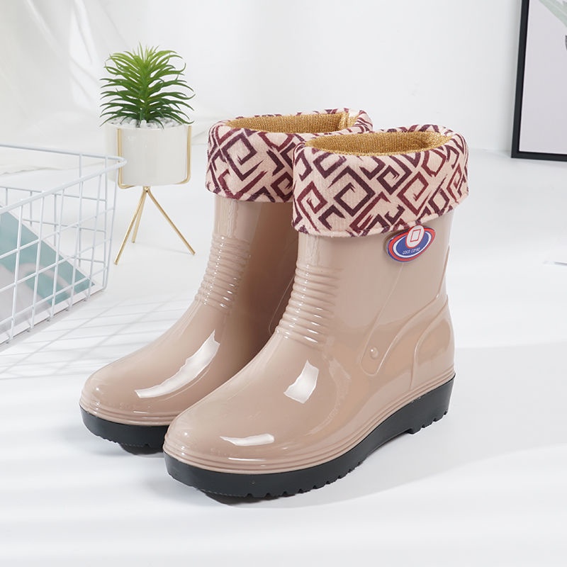 Ủng đi mưa chống trượt chống thấm nước bằng Cotton và lông cừu dành cho nữ | BigBuy360 - bigbuy360.vn