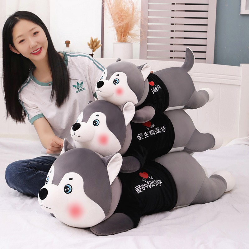 Gối Ôm Nhồi Bông Hình Chó Husky Dễ Thương