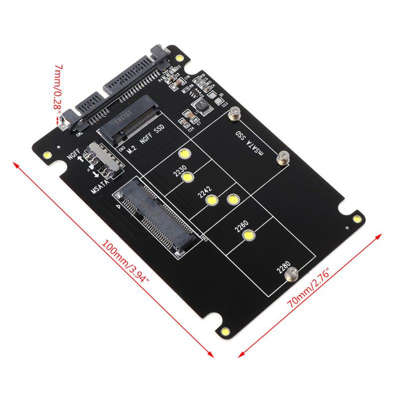 Hộp Đựng Chuyển Đổi 2 Trong 1 Msata / M.2 Ngff Sang Sata3 Cho 2.5 "Ssd Pc Computer