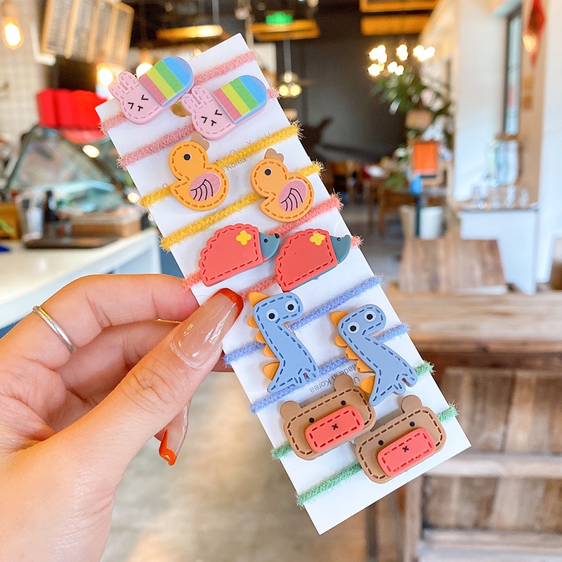 Dây Buộc Tóc Cao Su Cỡ Nhỏ Họa Tiết Hoạt Hình Kiểu Hàn Quốc Dễ Thương Cho Bé