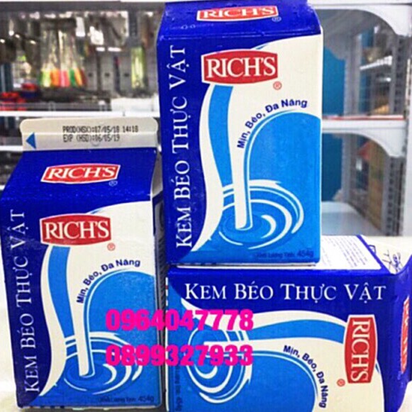 KEM BÉO THỰC VẬT RICH'S CREAMER - HỘP LÙN 454G